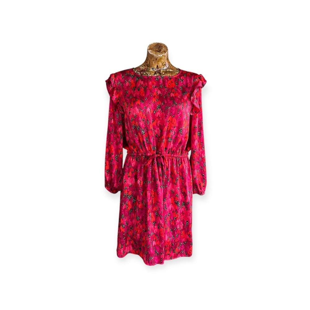 Nic + Zoe red dress long sleeveless pink purple orange medium